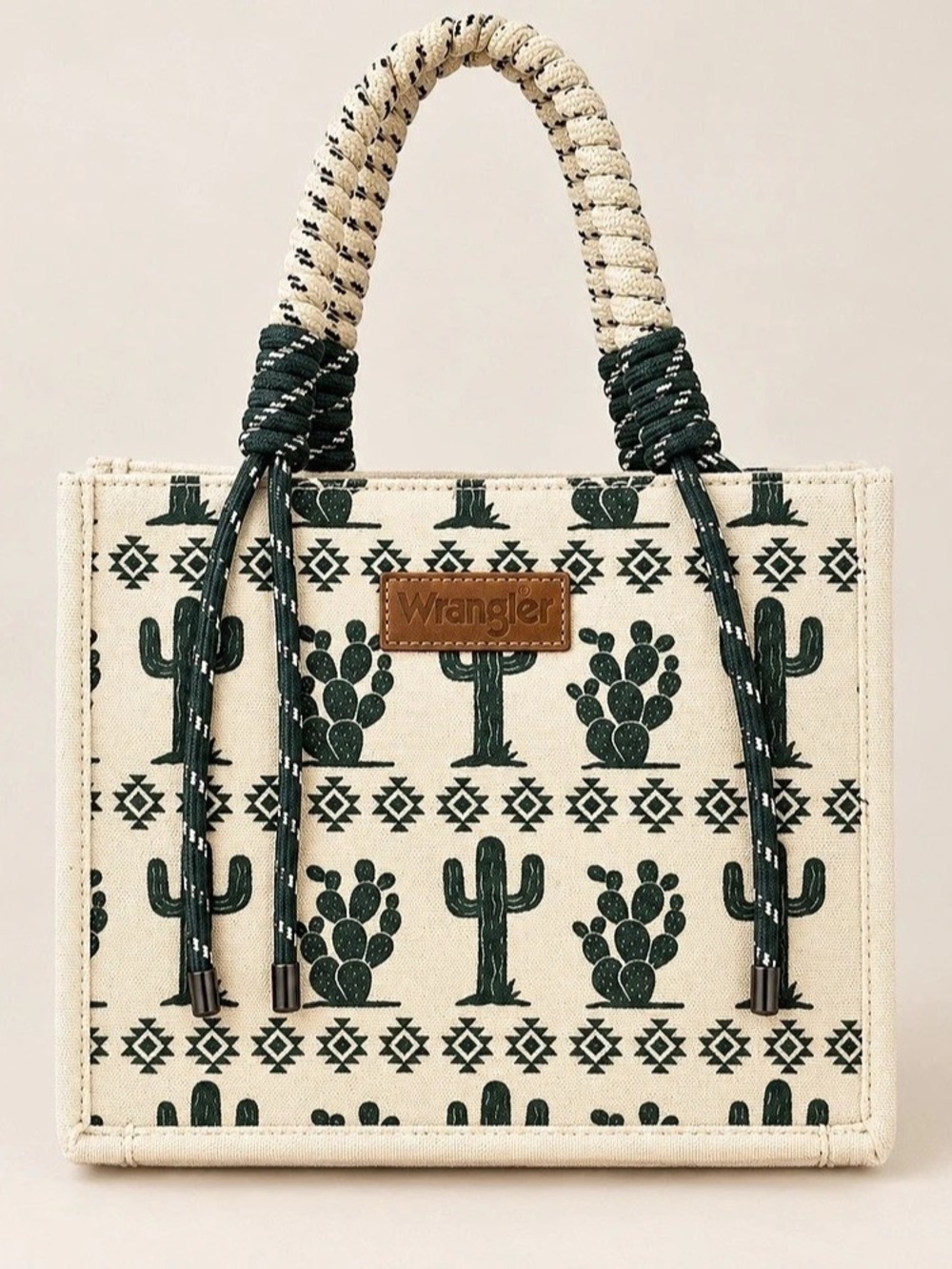Wrangler Ladies Cactus Print Beige Tote/Crossbody